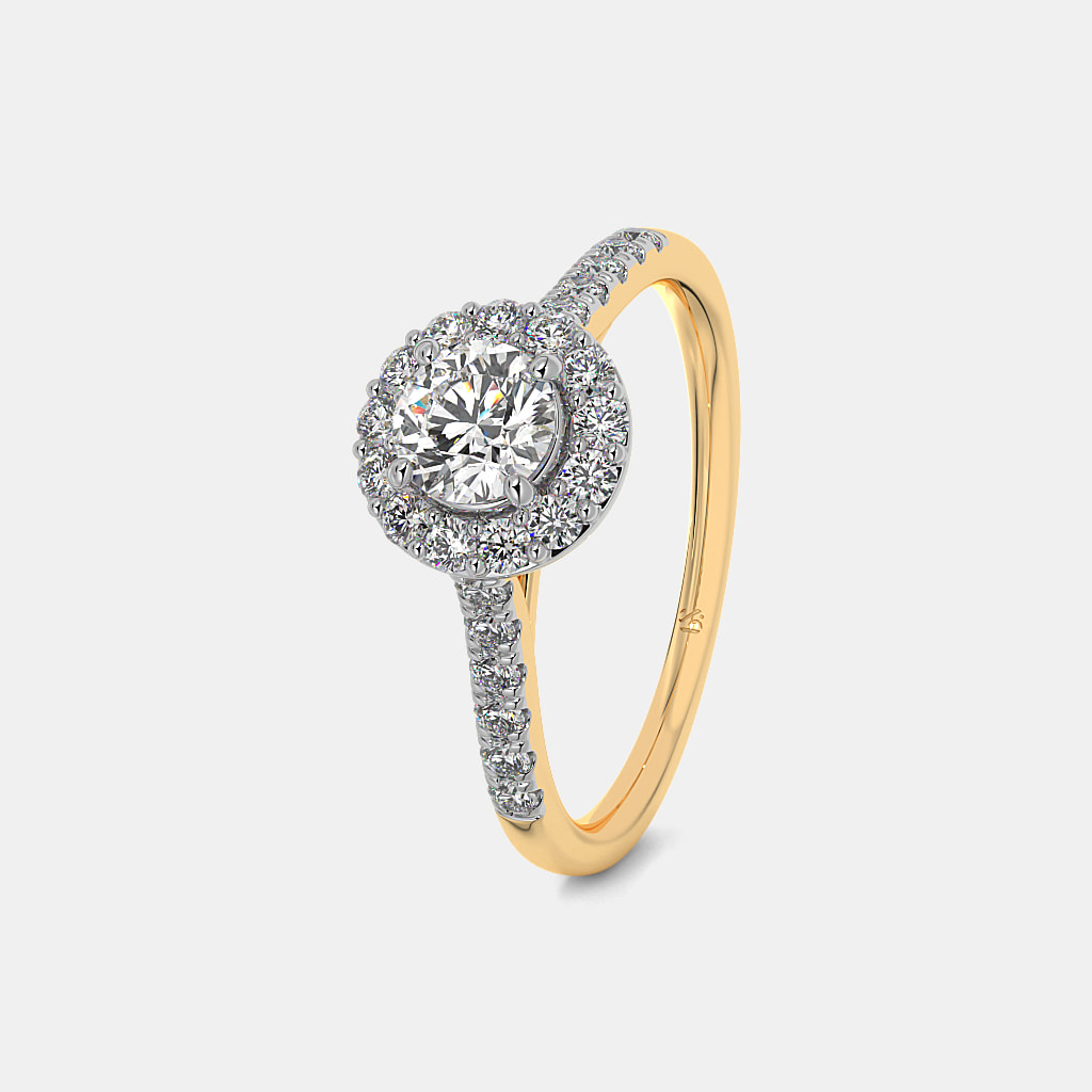 The Adriane Halo Solitaire Ring