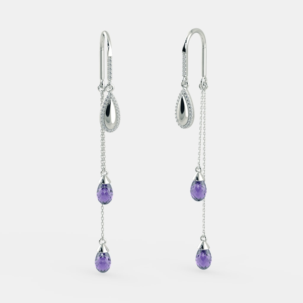 The Lilac Lucent Sui dhaga Earrings