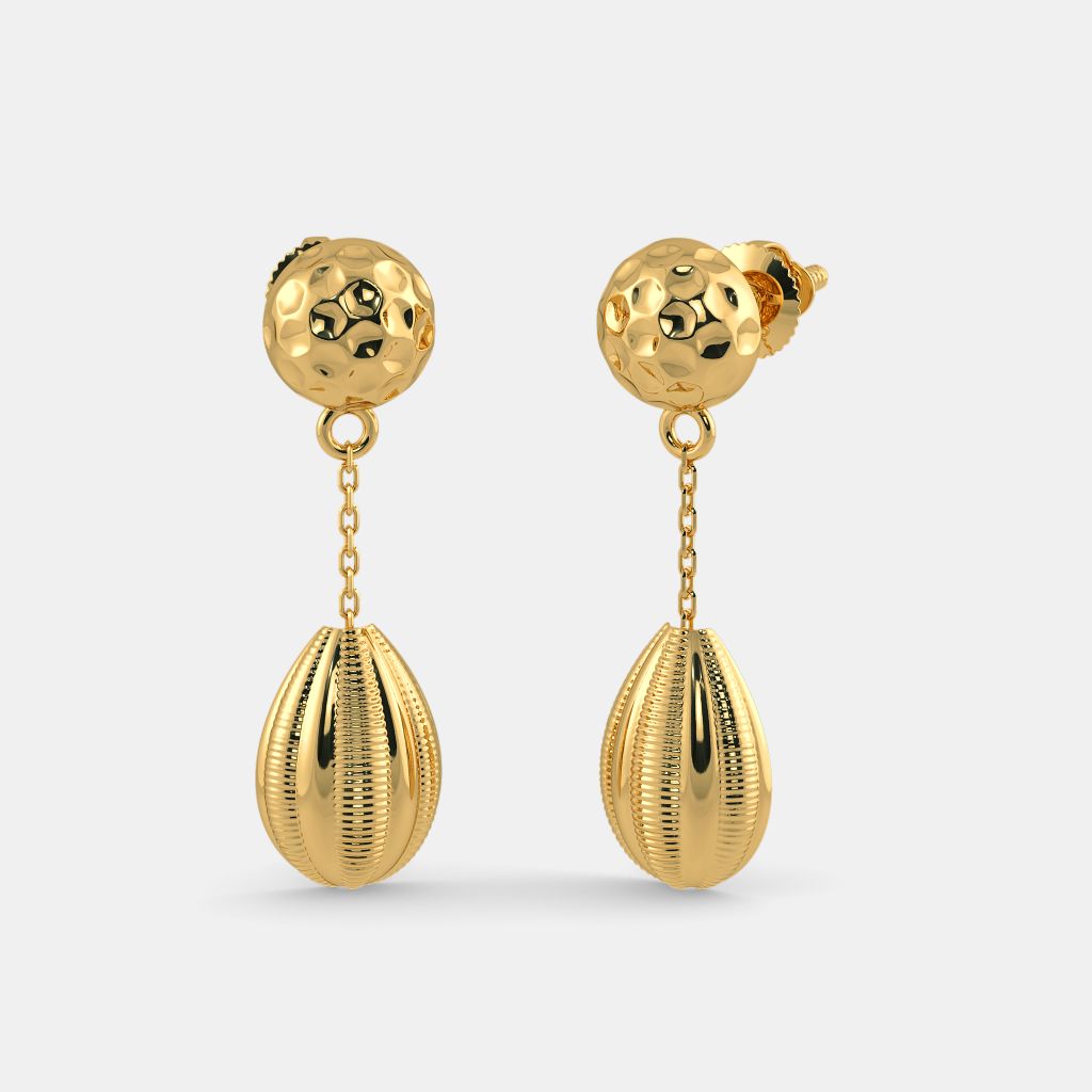 Gold ball drop earrings  Colorful World Of Gems