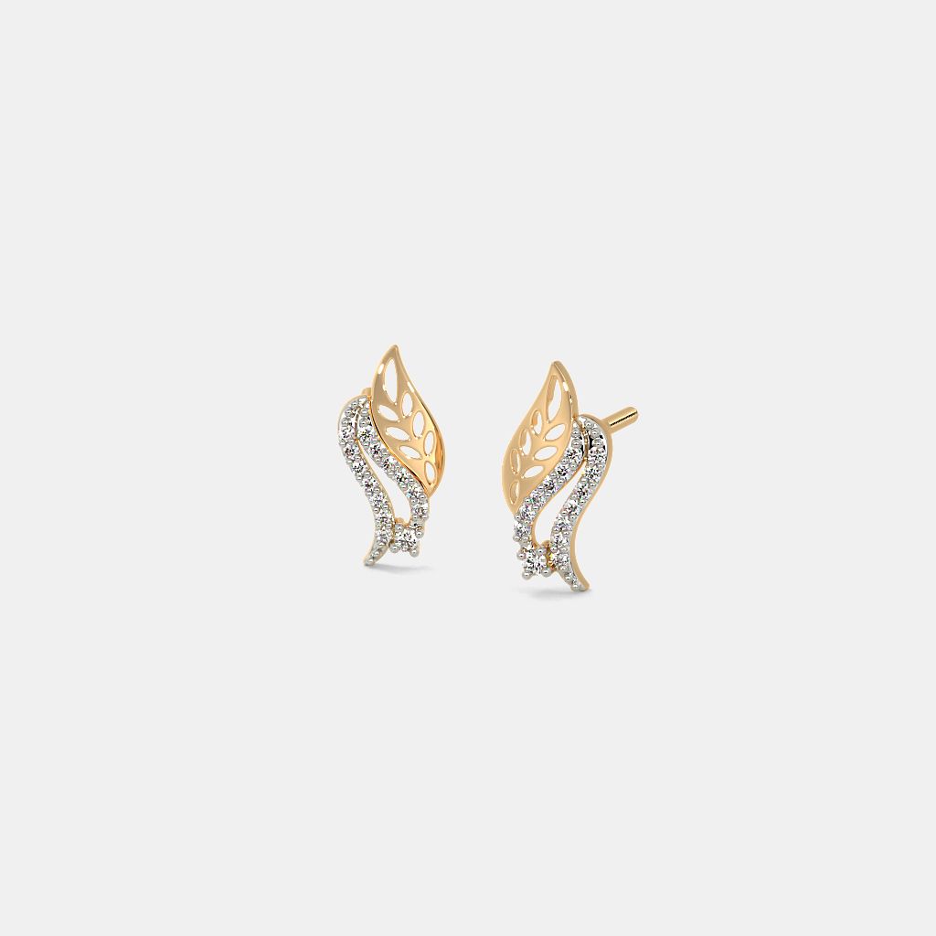 Light Weight Ear Studs In Malabar Gold Malabar Gold Earring SSNOEG142