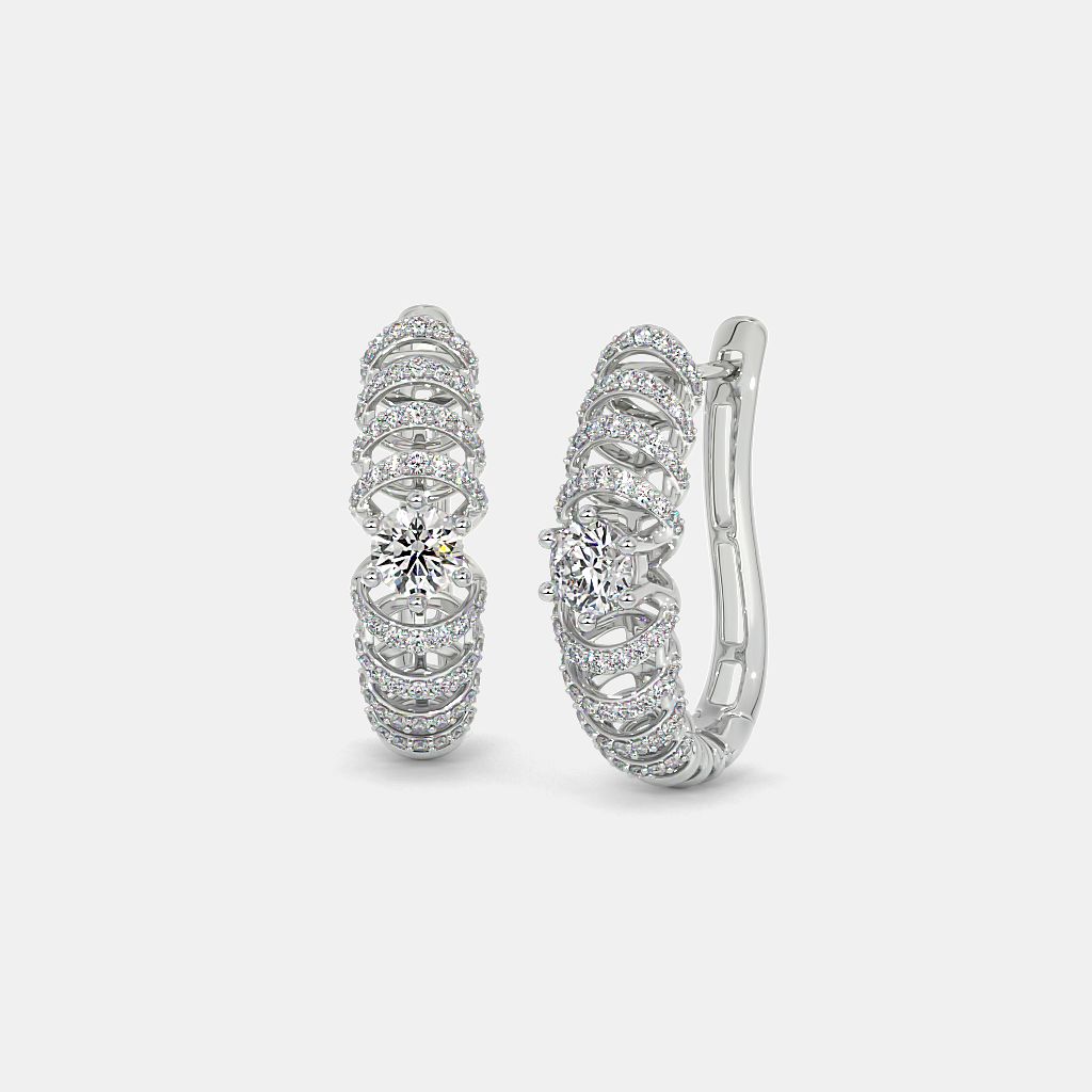 Solitaire hoop earrings hotsell