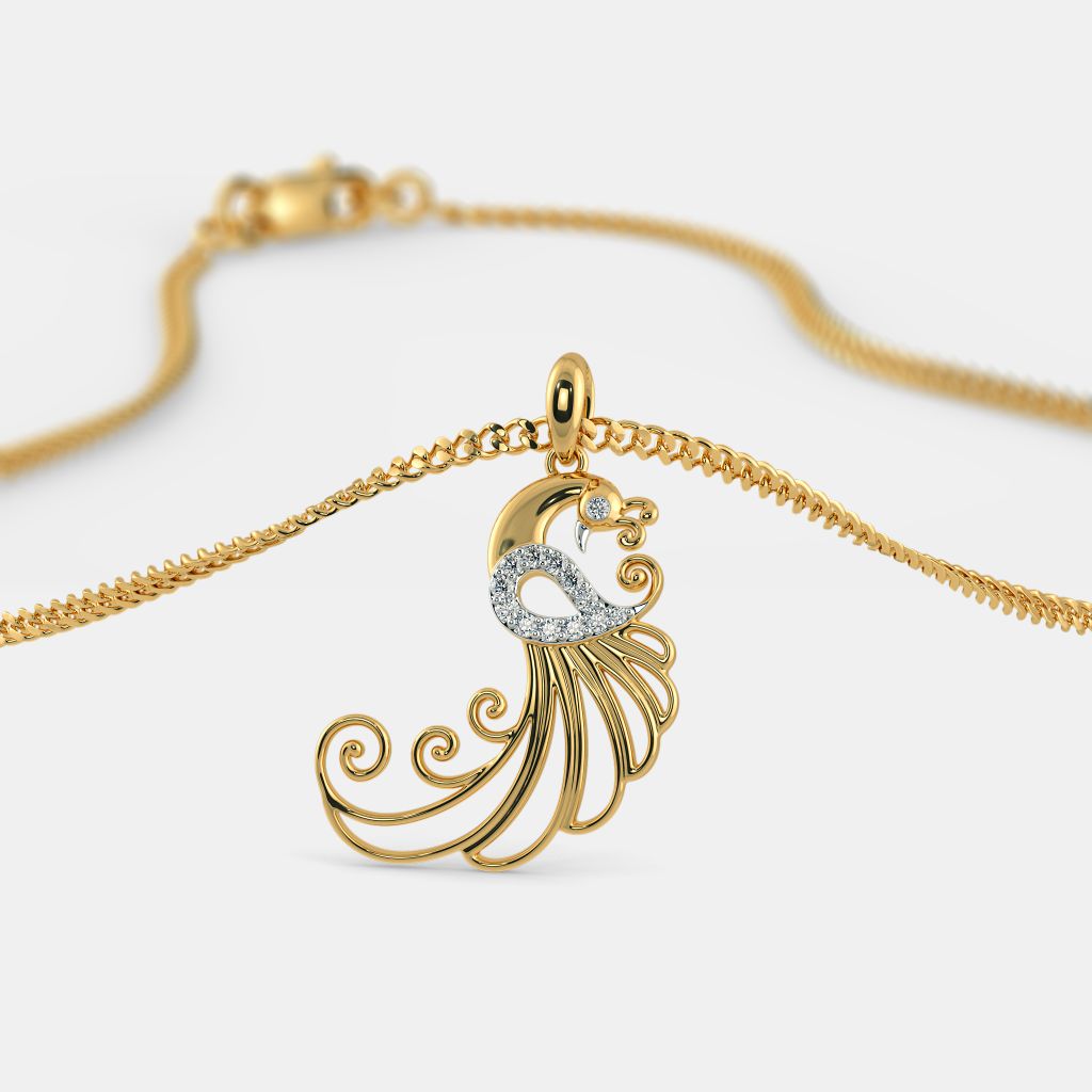 The Swaying Feather Pendant BlueStone