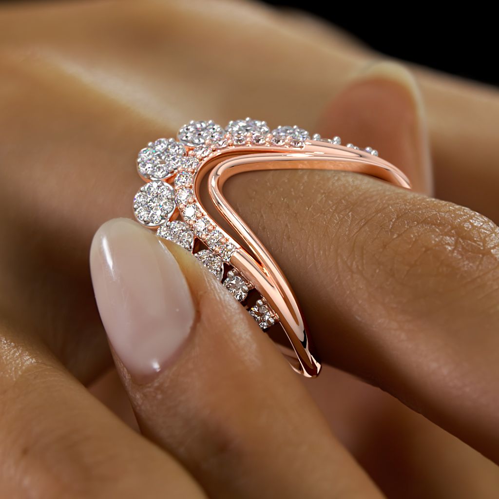 V Shaped Ring South Indian Wedding Ring Designs The Olmo Vanki Ring