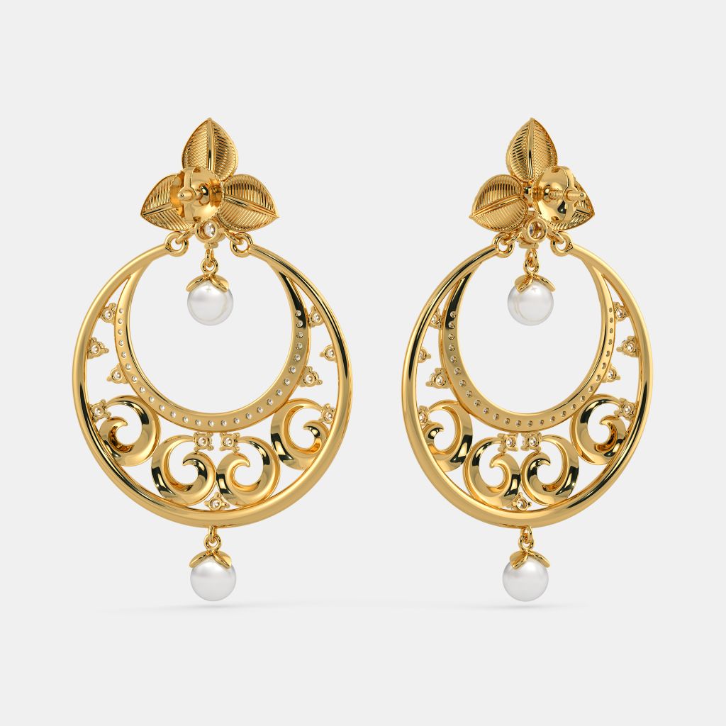 Gold chand bali cheap earrings designs with price