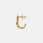 The Navani J Hoop Navaratna Earrings - thumb 8