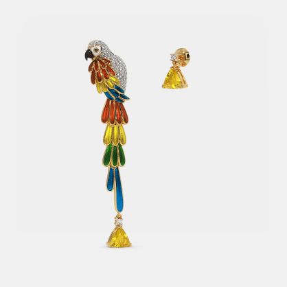 The Scarlet Macaw Mismatch Drop Earrings