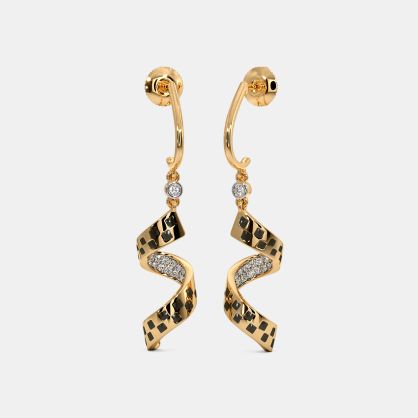 The Chessboard Dangle Hoop Earrings