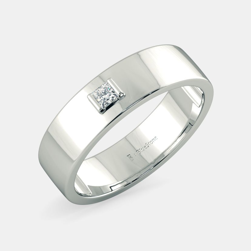 Mens wedding ring clearance with blue stone