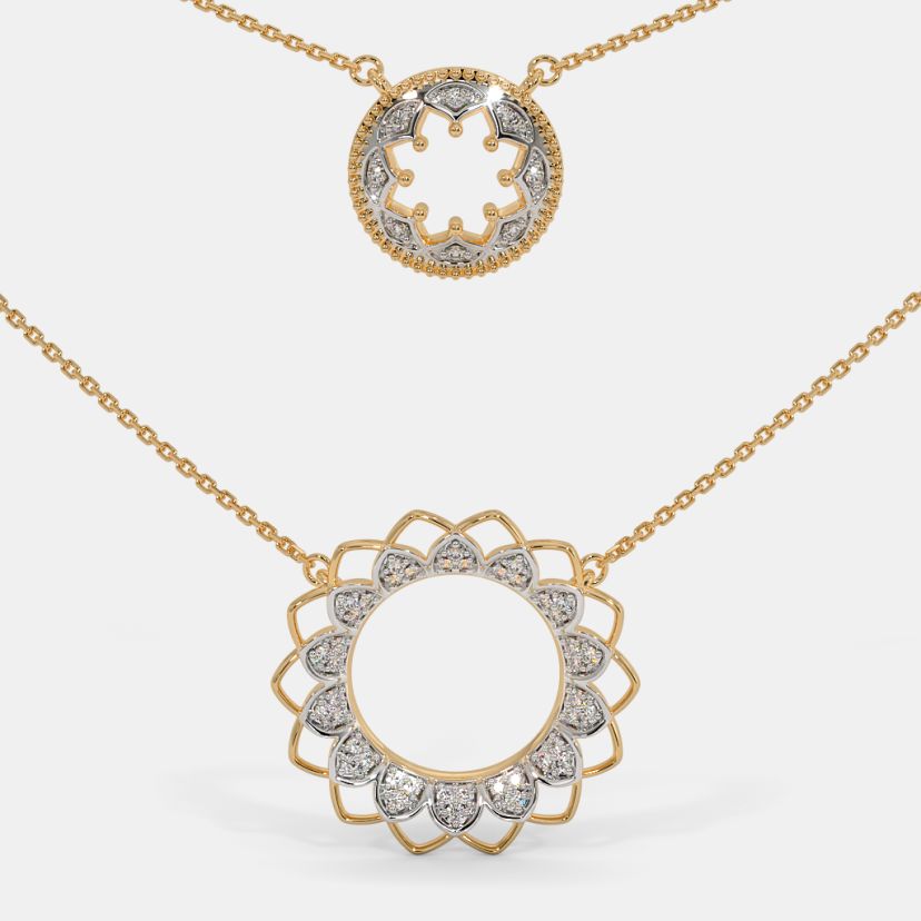 The Circle Around Petal Necklace - Angle View 2