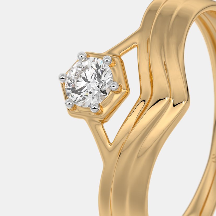 The Caathy Solitaire Couple Band For Him - image 4