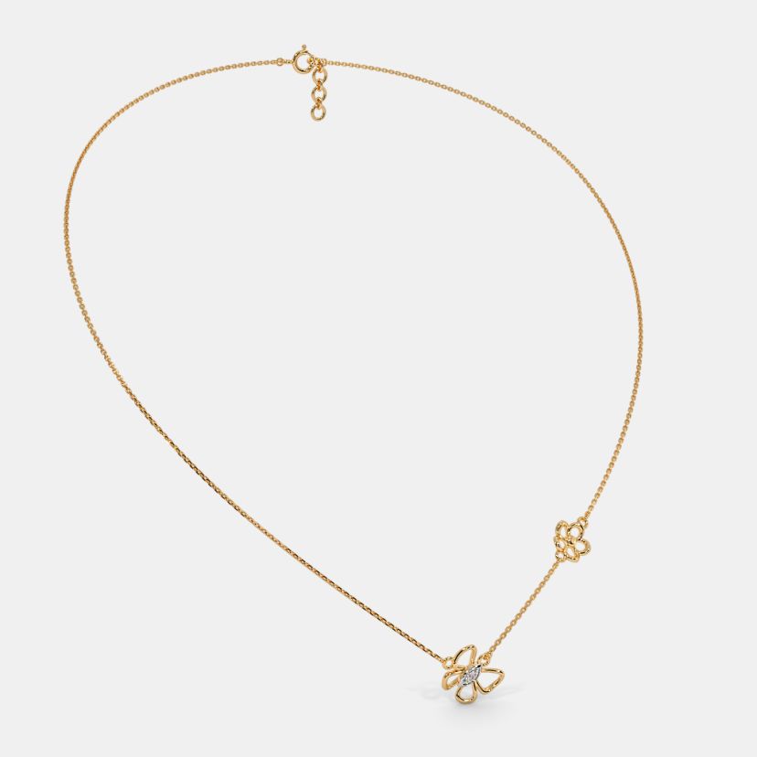 The Flutter And Floral Kids Necklace - Detail View