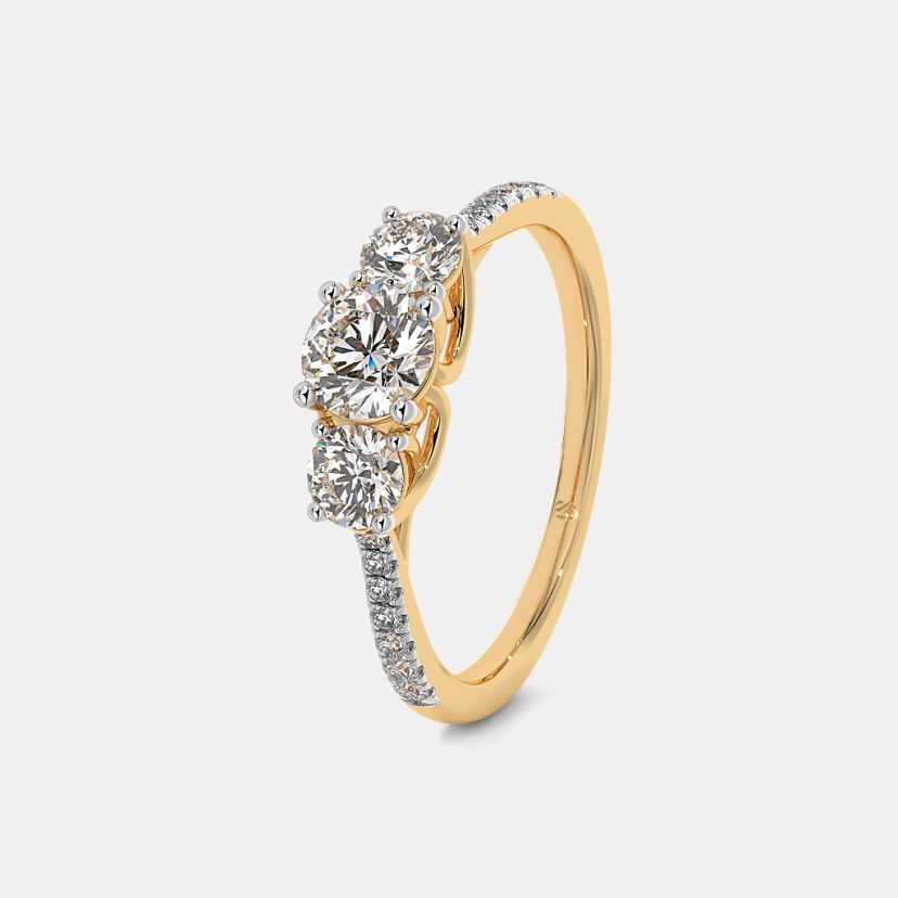 The Joel Three Stone Solitaire Ring - image 1