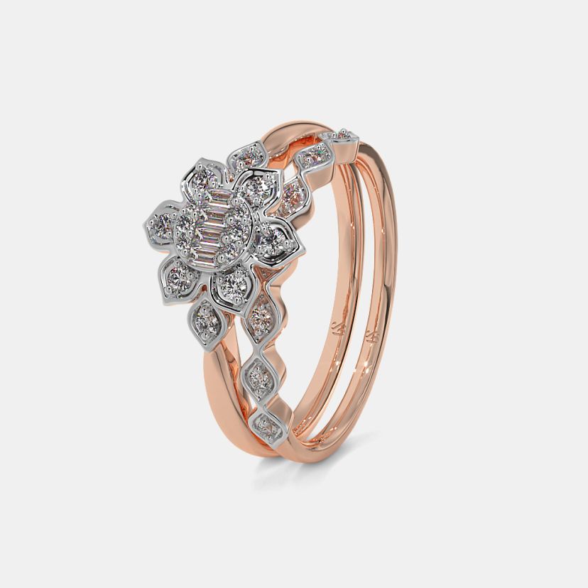 The Whorled Bridal Ring Set - image 1