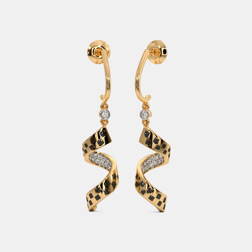 The Chessboard Dangle Hoop Earrings - image 1
