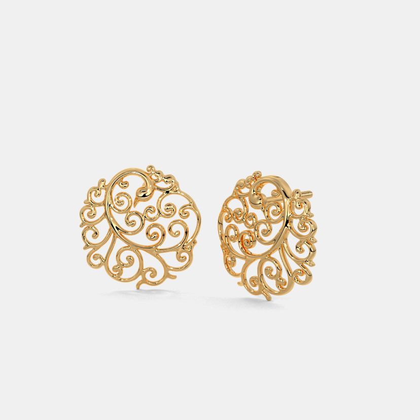 Plain platinum stud earrings sale