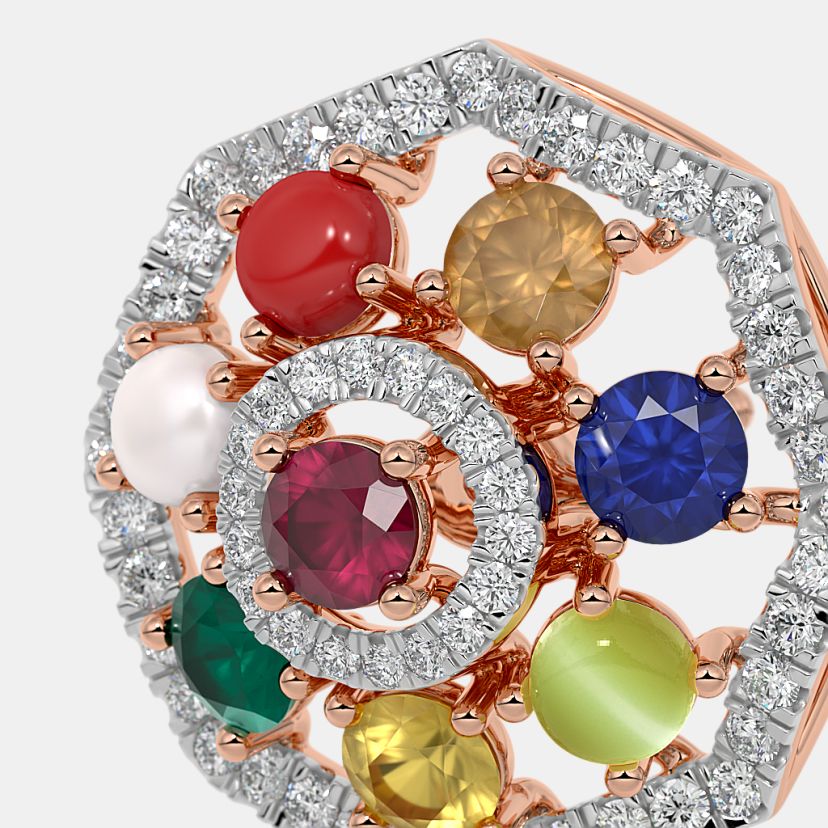 The Ornexis Navaratna Stud Earrings - image 5