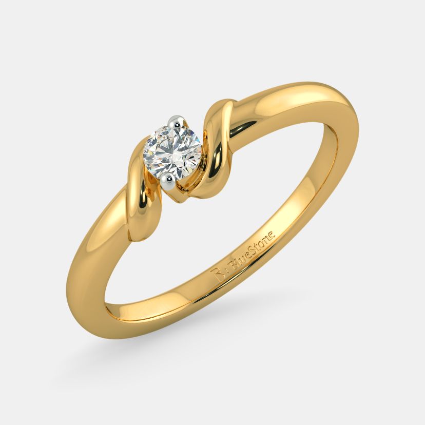 Women's Engagement Diamond Ring Designer Light Weight Gold, Weight: 4