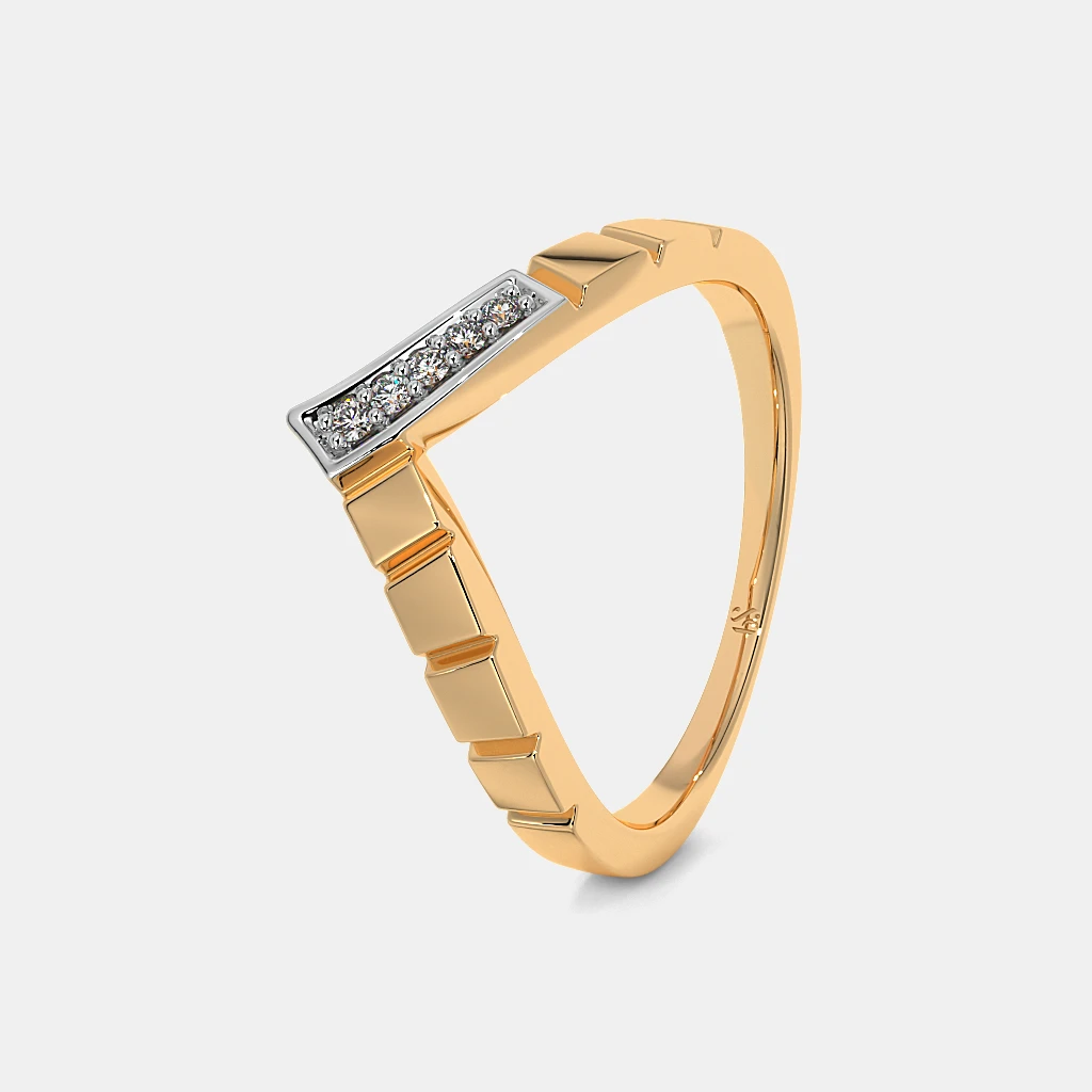 The Oriane Chevron Ring alternate view 1