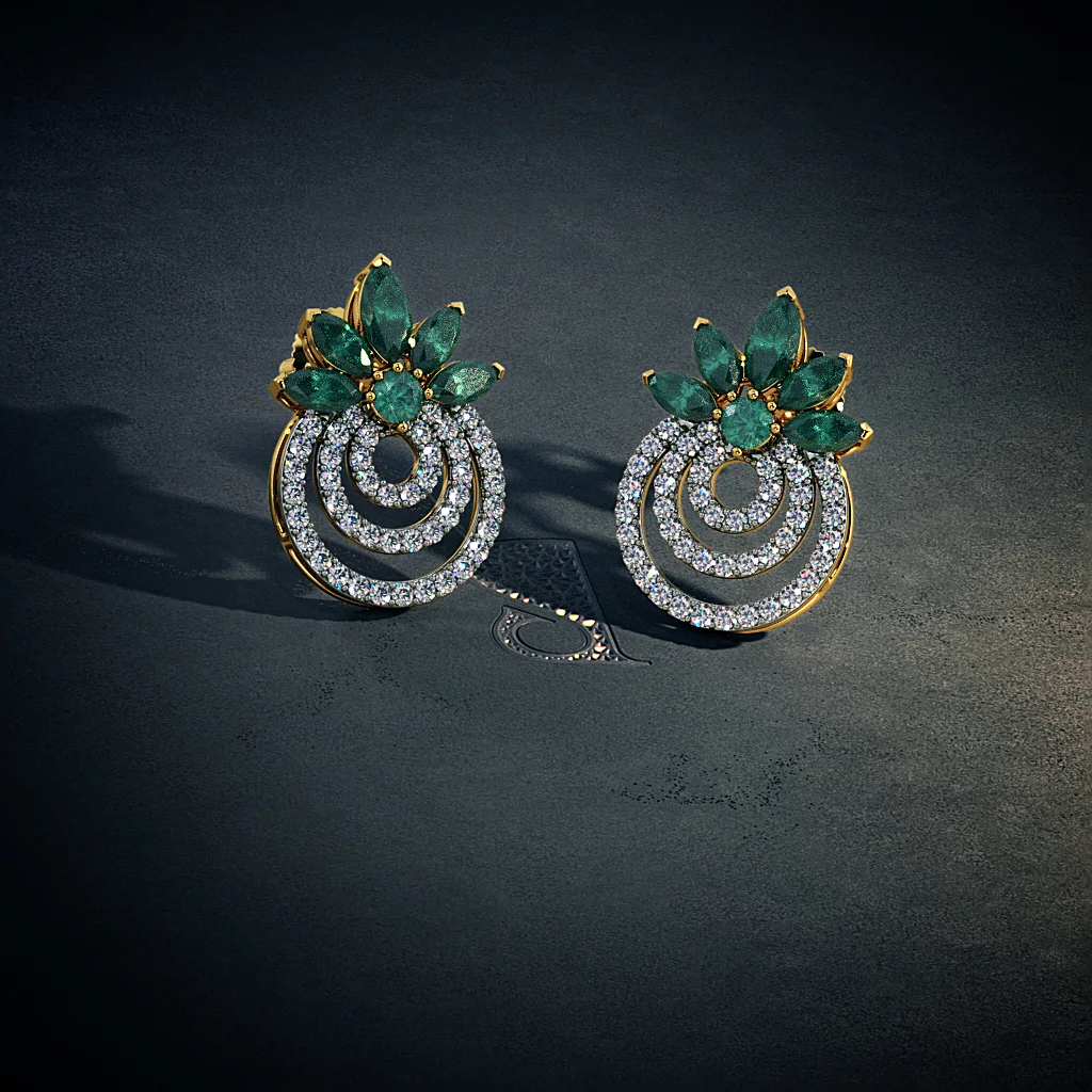 Emerald hot sale earrings tanishq