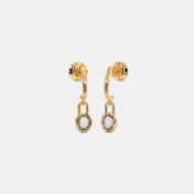 The Aarna Lock J Hoop Earrings - thumb 1