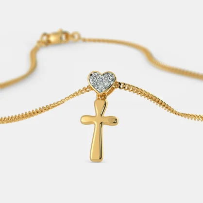 Sideways Cross Necklace 14K Yellow Gold | Jared
